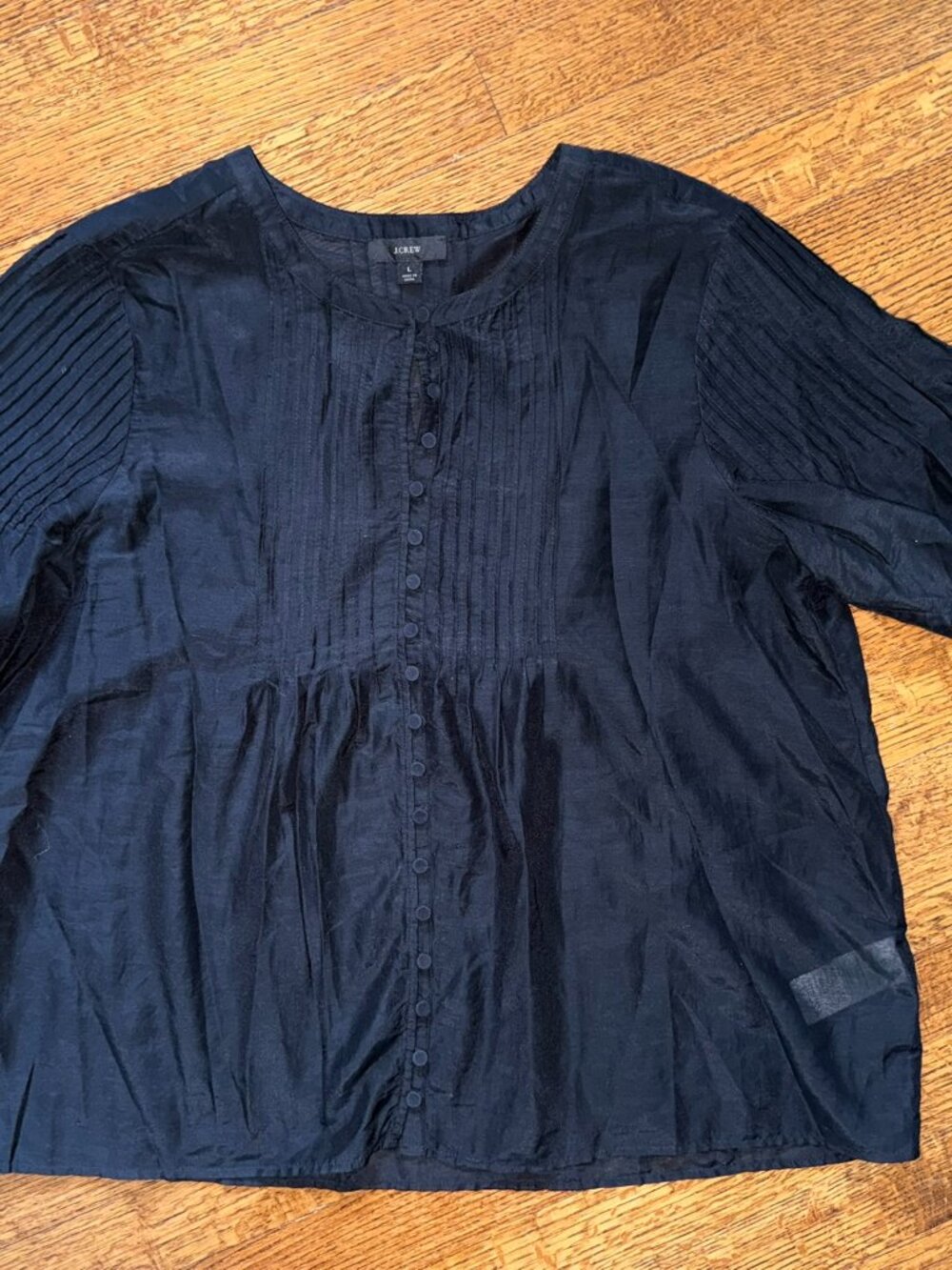 EUC J.Crew Pintuck Pleated Blouse